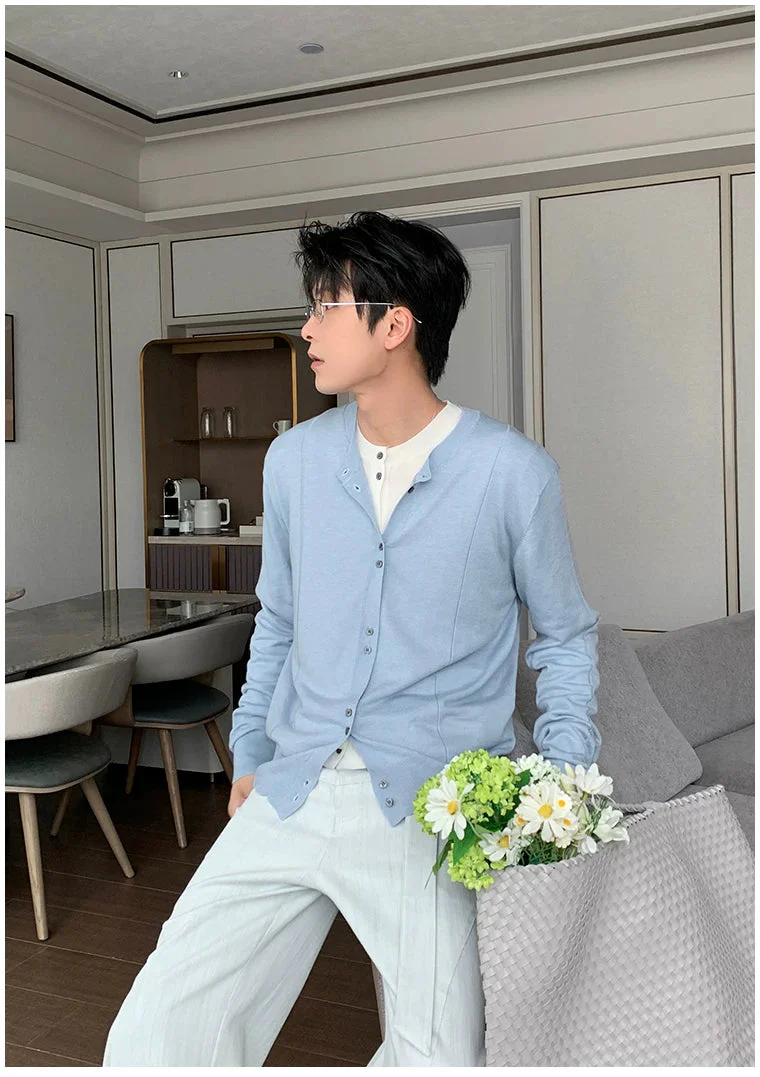 Lightweight Knit Button Sweater - Image 8