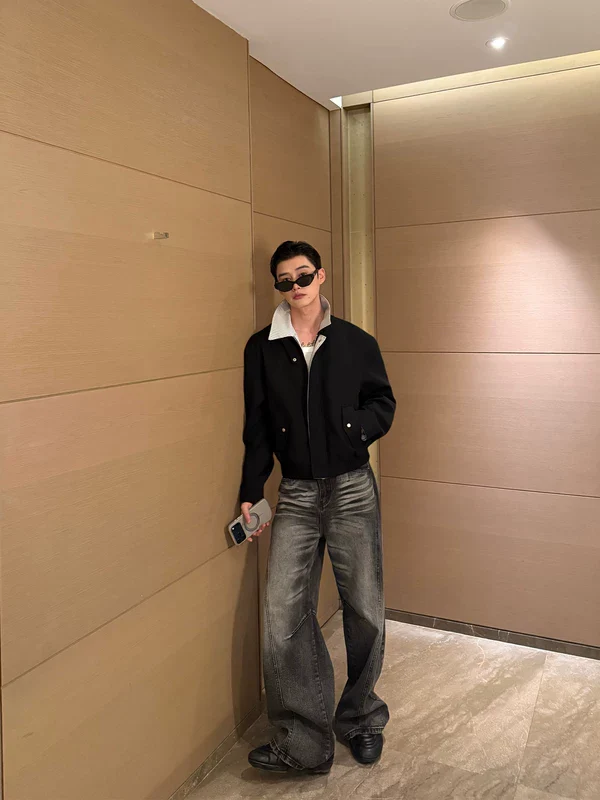 Linen Stand Collar Casual Zip Jacket - Image 6