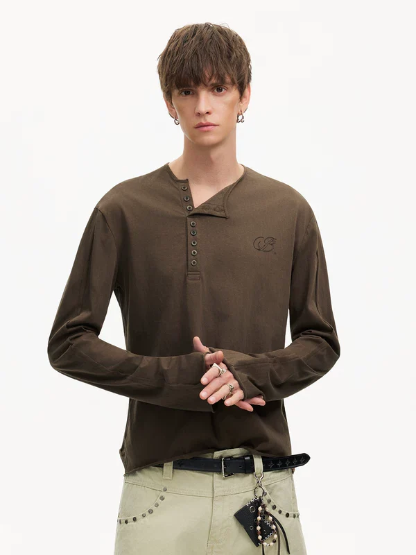 Long Sleeve Henley T-Shirt - Image 3
