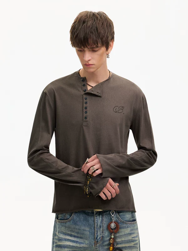 Long Sleeve Henley T-Shirt - Image 4