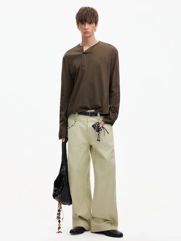 Long Sleeve Henley T-Shirt - Image 5