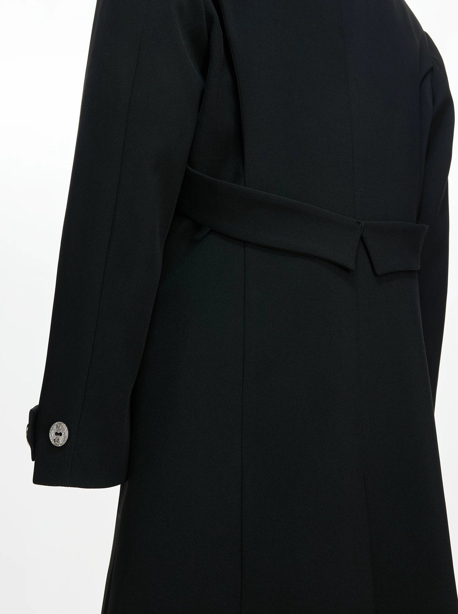 Lapel and Slits Long Wool Coat - Image 8