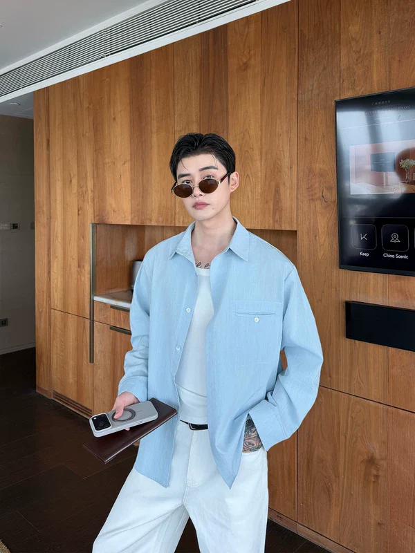Loose Fit Casual Long Sleeve Shirt - Image 7