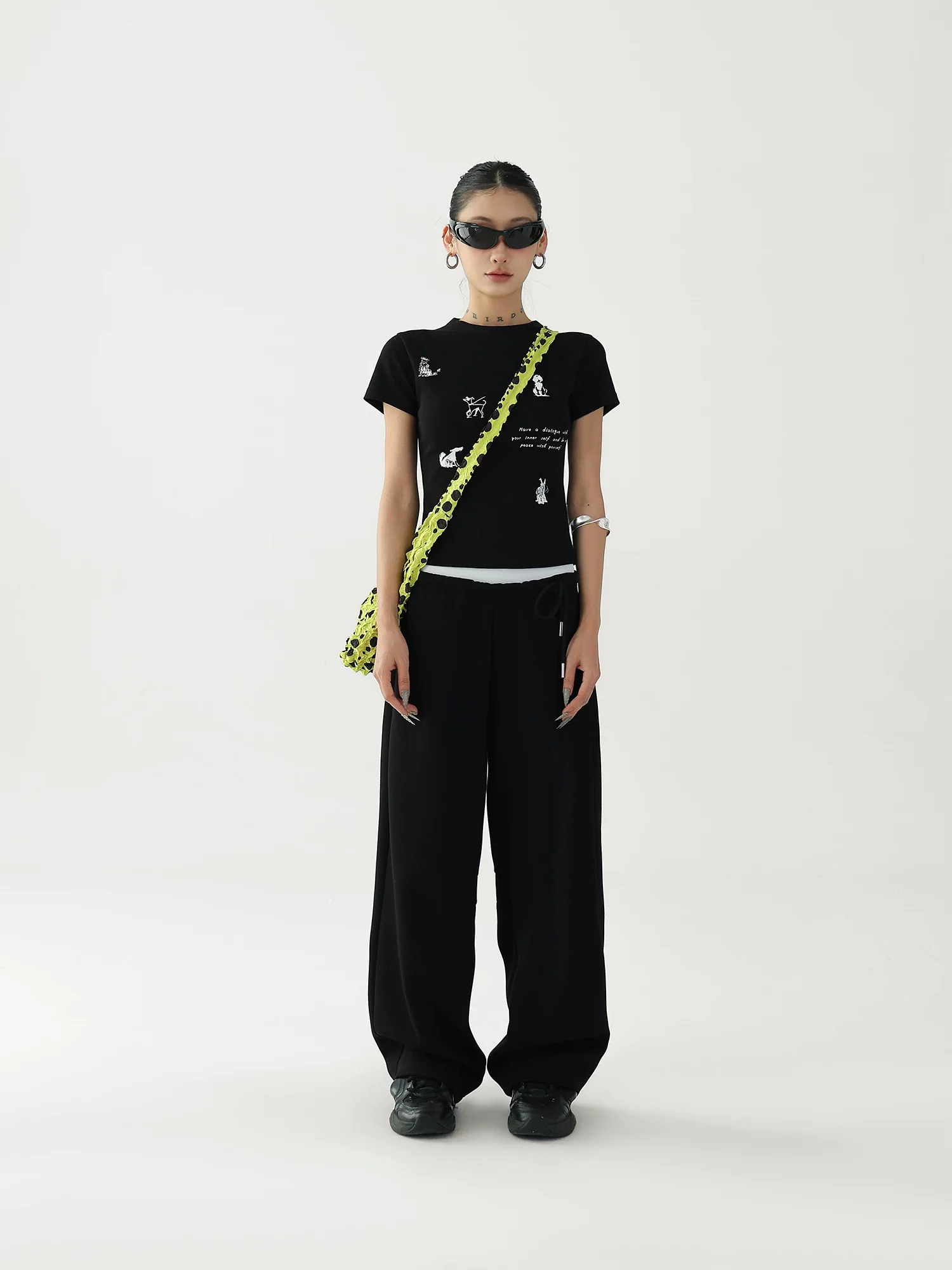 Loose Fit Double Waistband Wide Leg Pants - Image 6