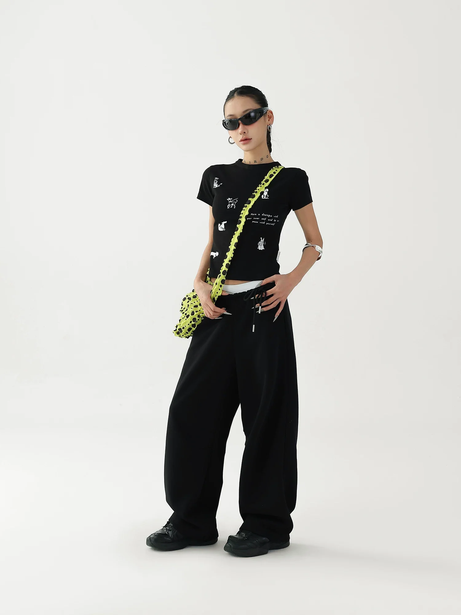 Loose Fit Double Waistband Wide Leg Pants - Image 7
