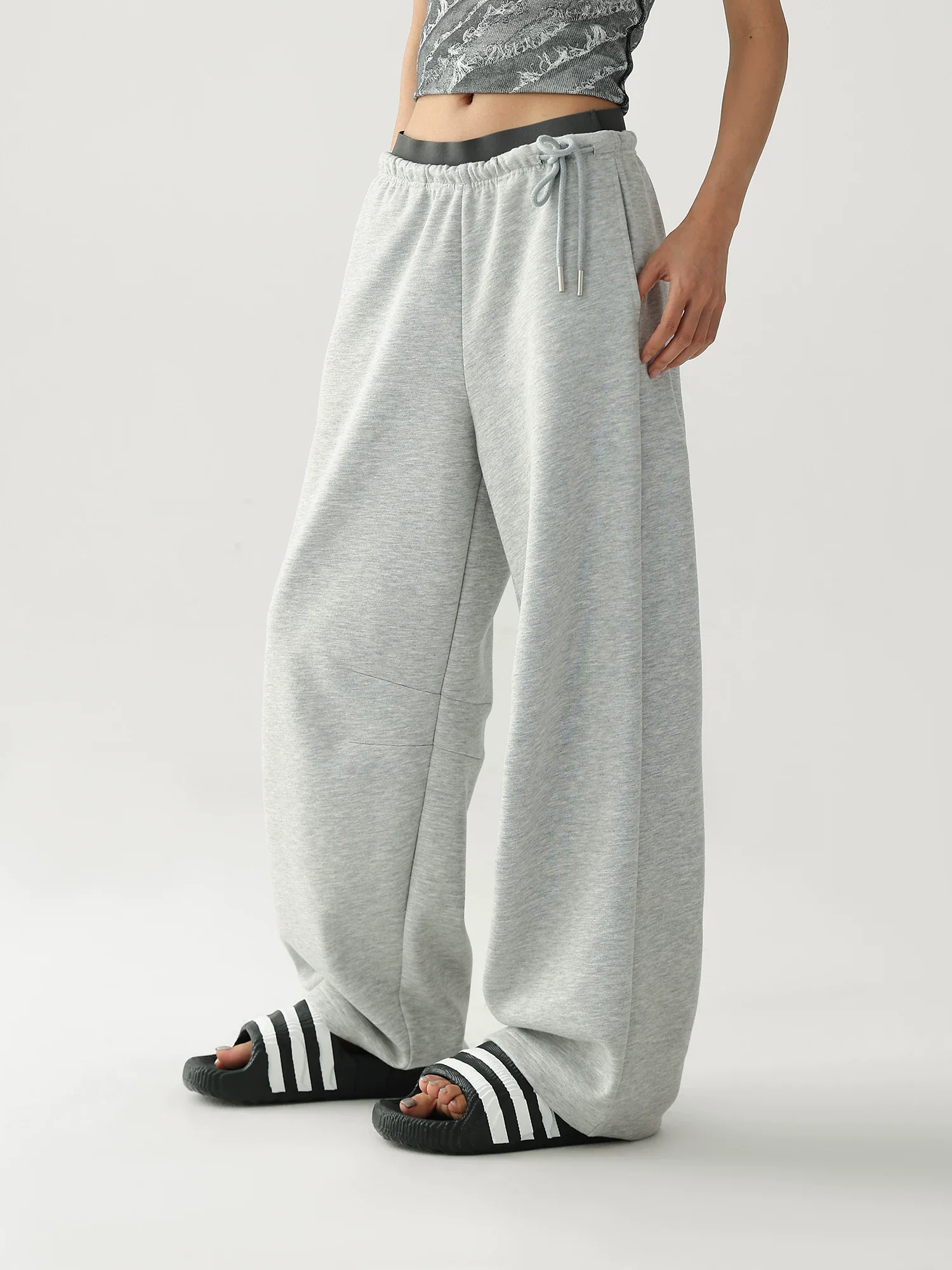 Loose Fit Double Waistband Wide Leg Pants - Image 8