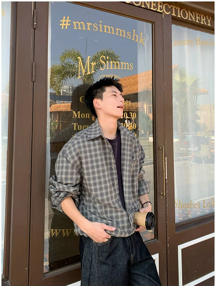 Loose Fit Plaid Collared Shirt - Image 4