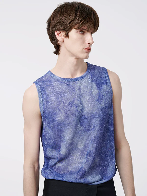 Loose Fit Summer Knit Print Vest - Image 6