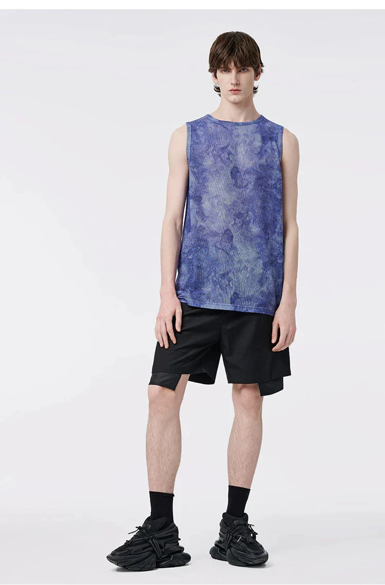 Loose Fit Summer Knit Print Vest - Image 8