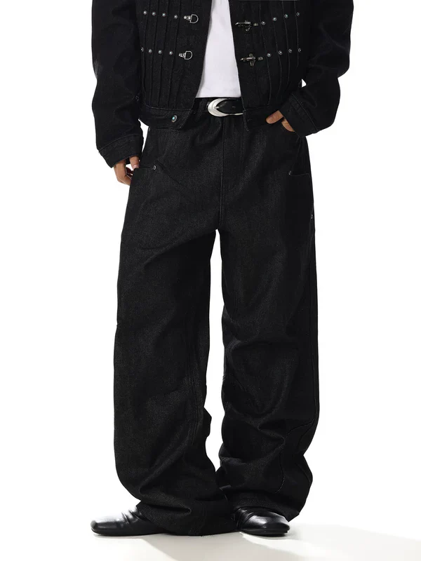 Loose Fit Wide Leg Denim Pants - Image 3