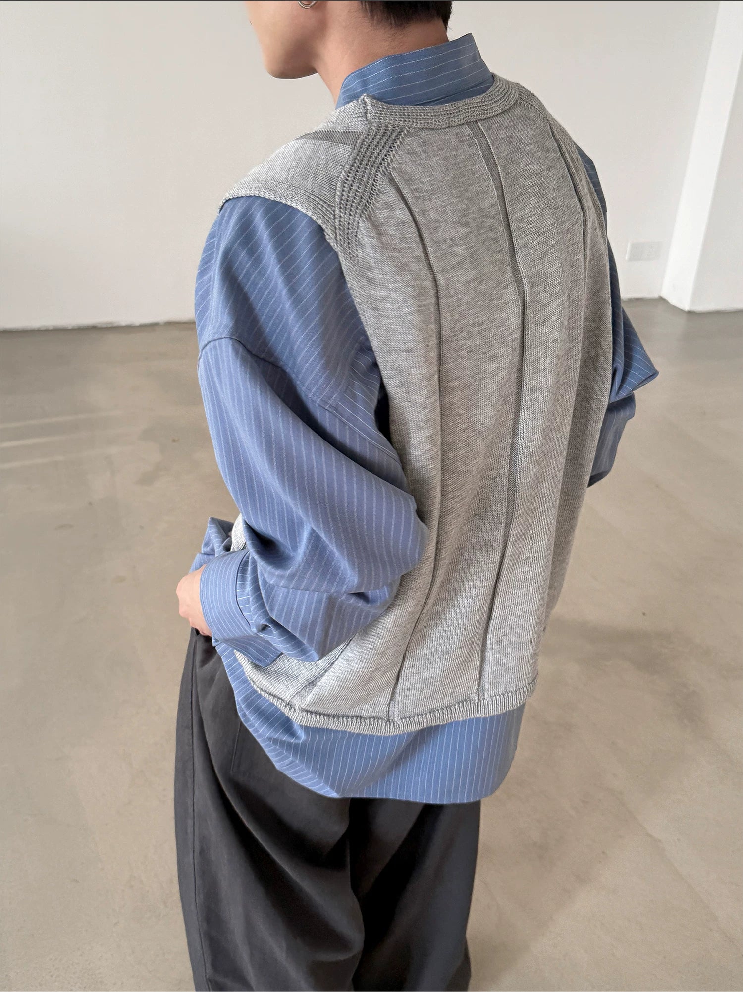 Loose Knit Button Front Sweater Vest - Image 4
