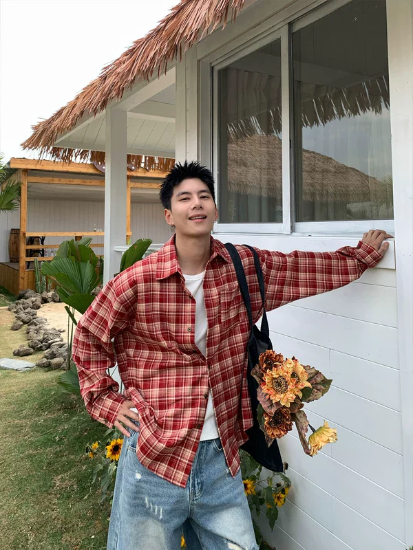 Loose Plaid Long Sleeve Casual Shirt - Image 2