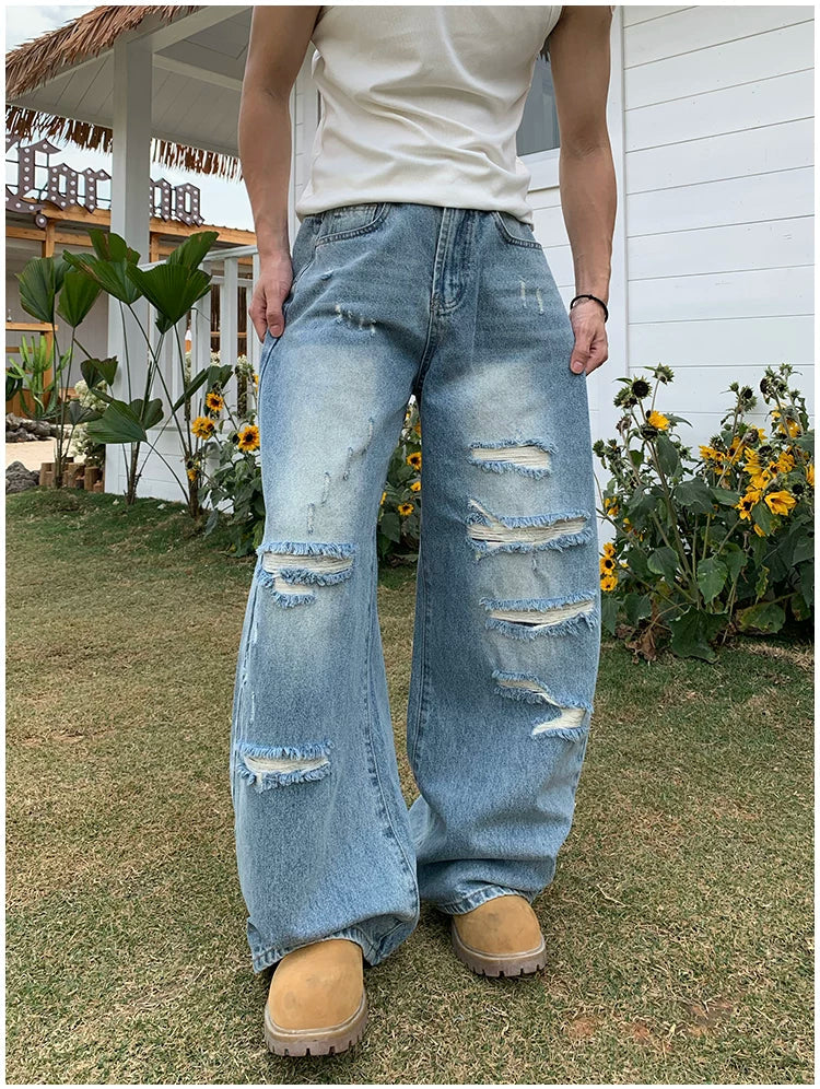 Loose Wide-Leg Distressed Streetwear Jeans - Image 6