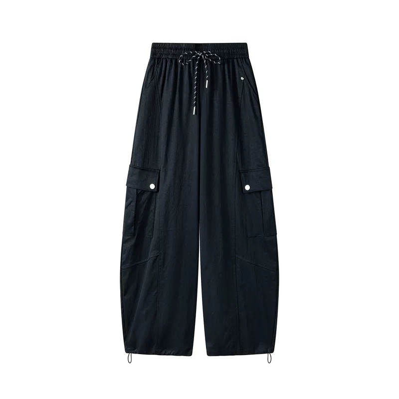 Loose Wide-Leg Drawstring Cargo Pants - Image 3