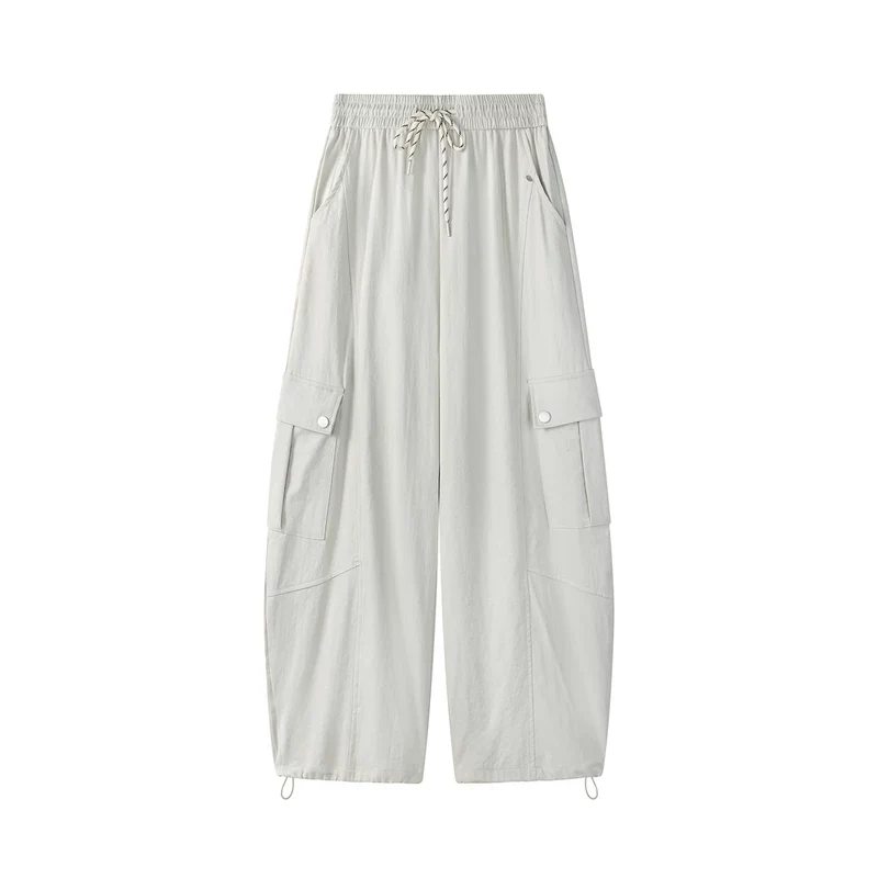 Loose Wide-Leg Drawstring Cargo Pants - Image 4