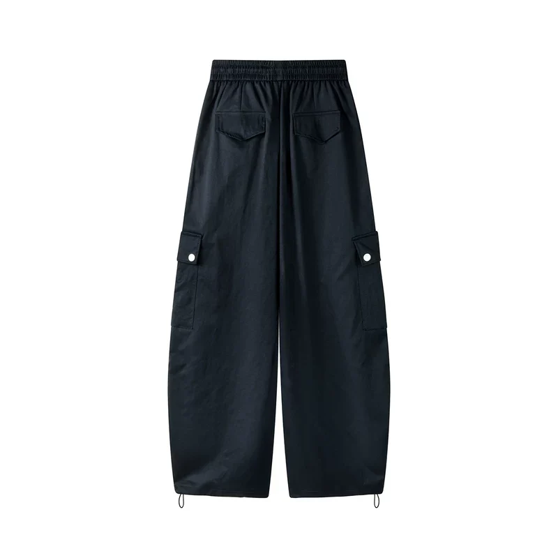Loose Wide-Leg Drawstring Cargo Pants - Image 5
