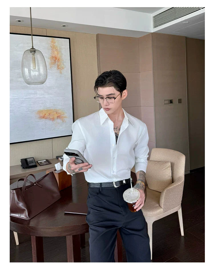 Lyocell Casual Long-Sleeve Button-Up Shirt - Image 6