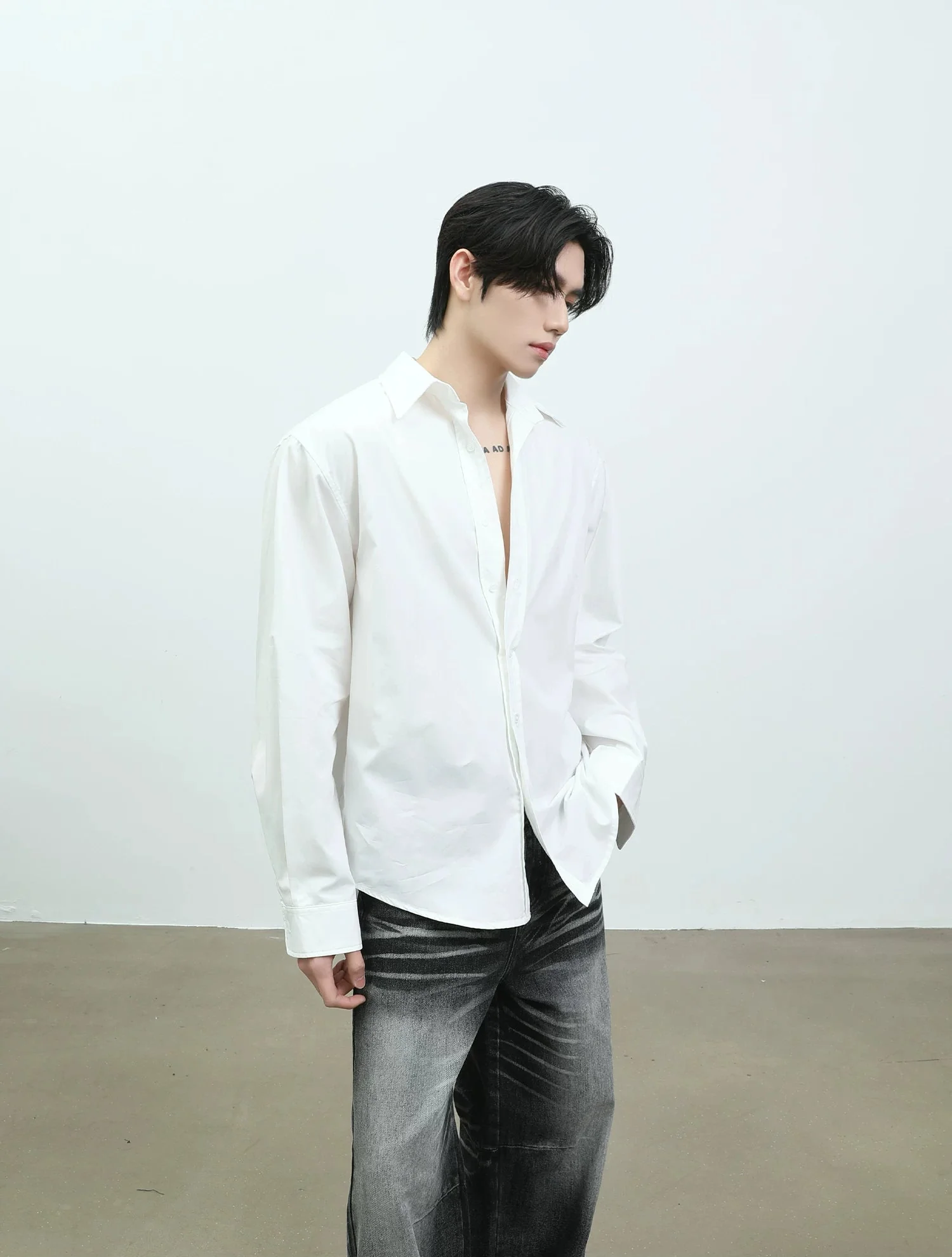 Lyocell Long Sleeve Casual Button Shirt