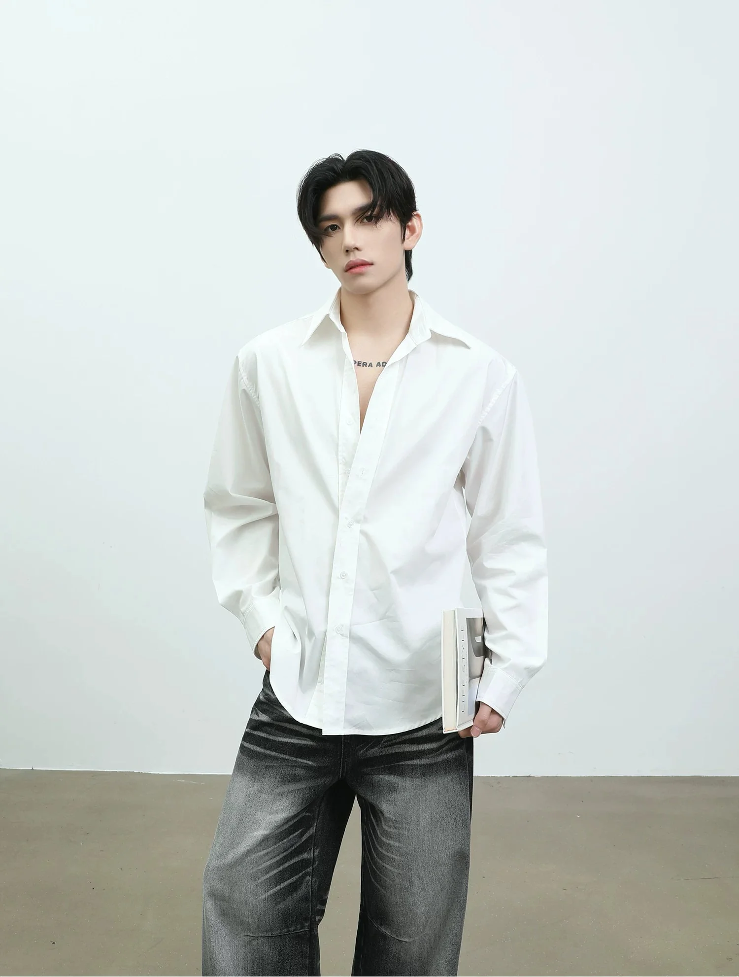 Lyocell Long Sleeve Casual Button Shirt - Image 4
