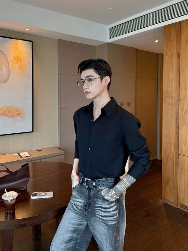 Lyocell Long-Sleeve Fitted Shirt - Image 2