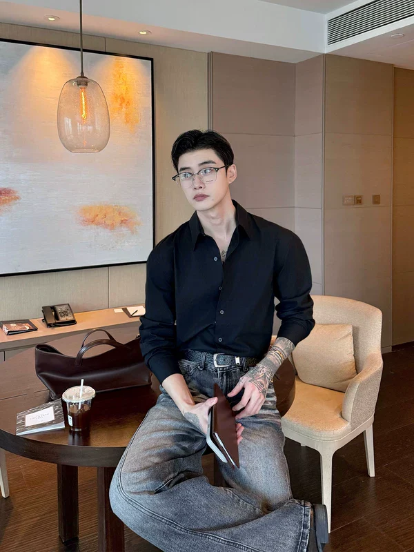 Lyocell Long-Sleeve Fitted Shirt - Image 4