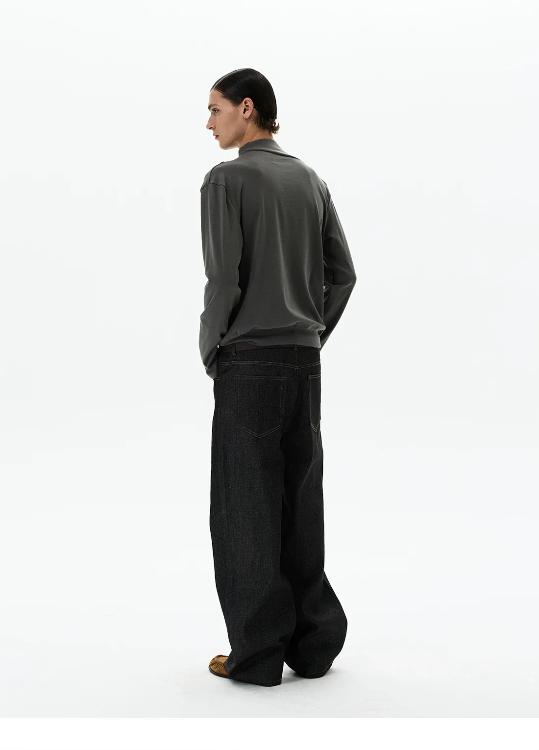 Lyocell Mock Neck Slim Fit Pullover - Image 3