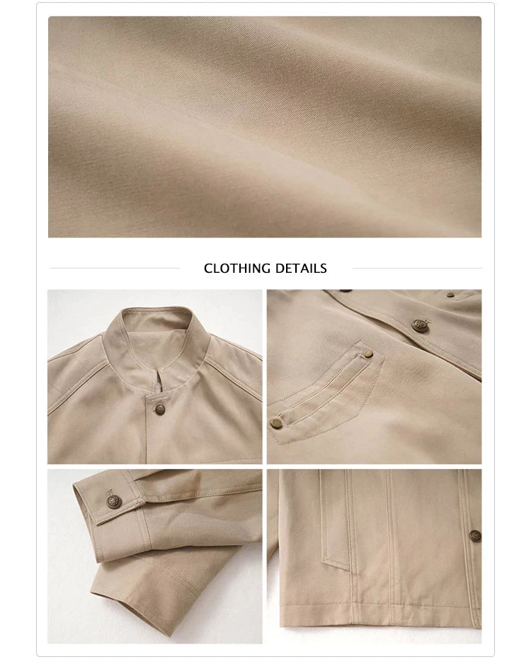 Lyocell Stand Collar Loose Fit Jacket - Image 9