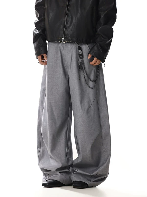 Wide-Leg Pleated Suit Pants - Image 4