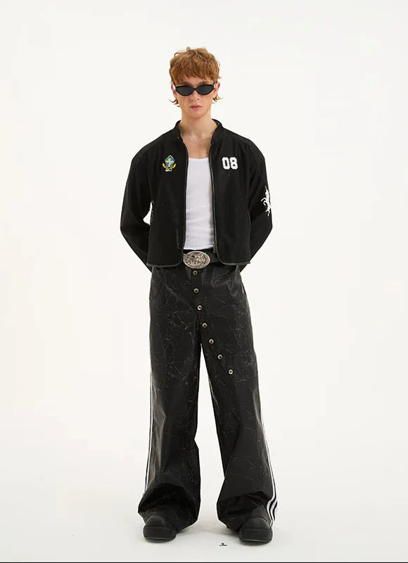 Horse Embroidery Mesh Motorcycle Jacket - Image 5