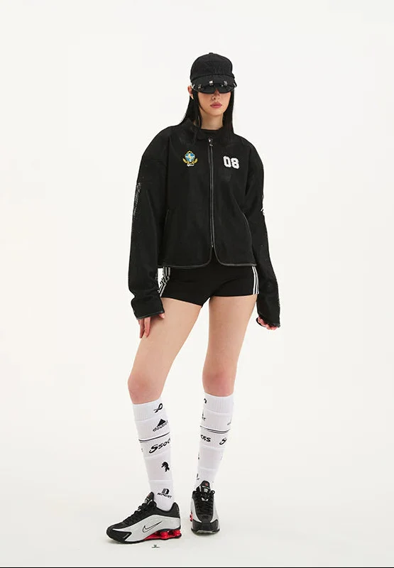 Horse Embroidery Mesh Motorcycle Jacket - Image 6