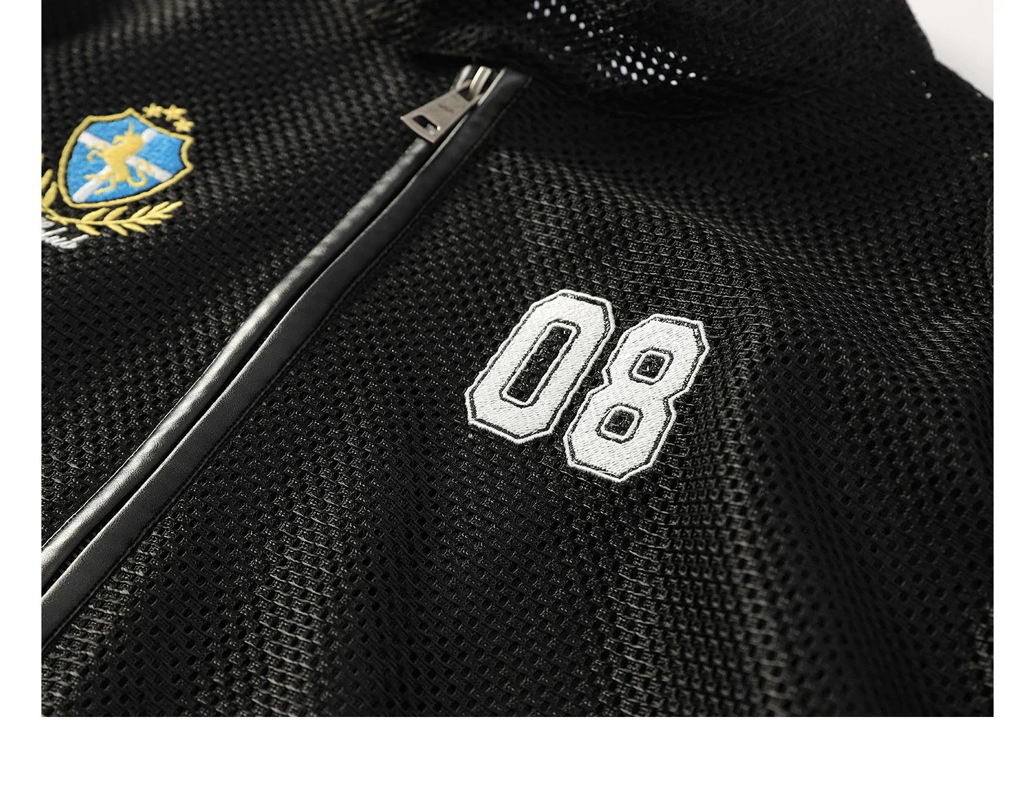 Horse Embroidery Mesh Motorcycle Jacket - Image 8