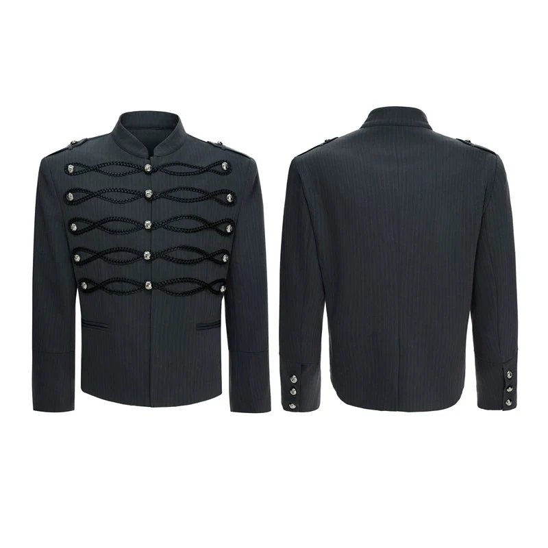 Metal Buttons Military-Inspired Short Jacket - Image 7
