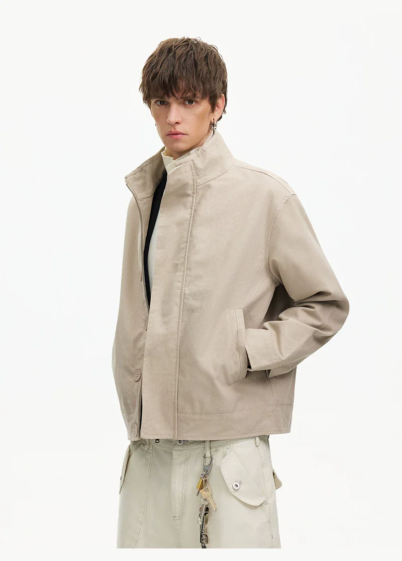 Military Style Stand Collar Work Jacket - Image 6