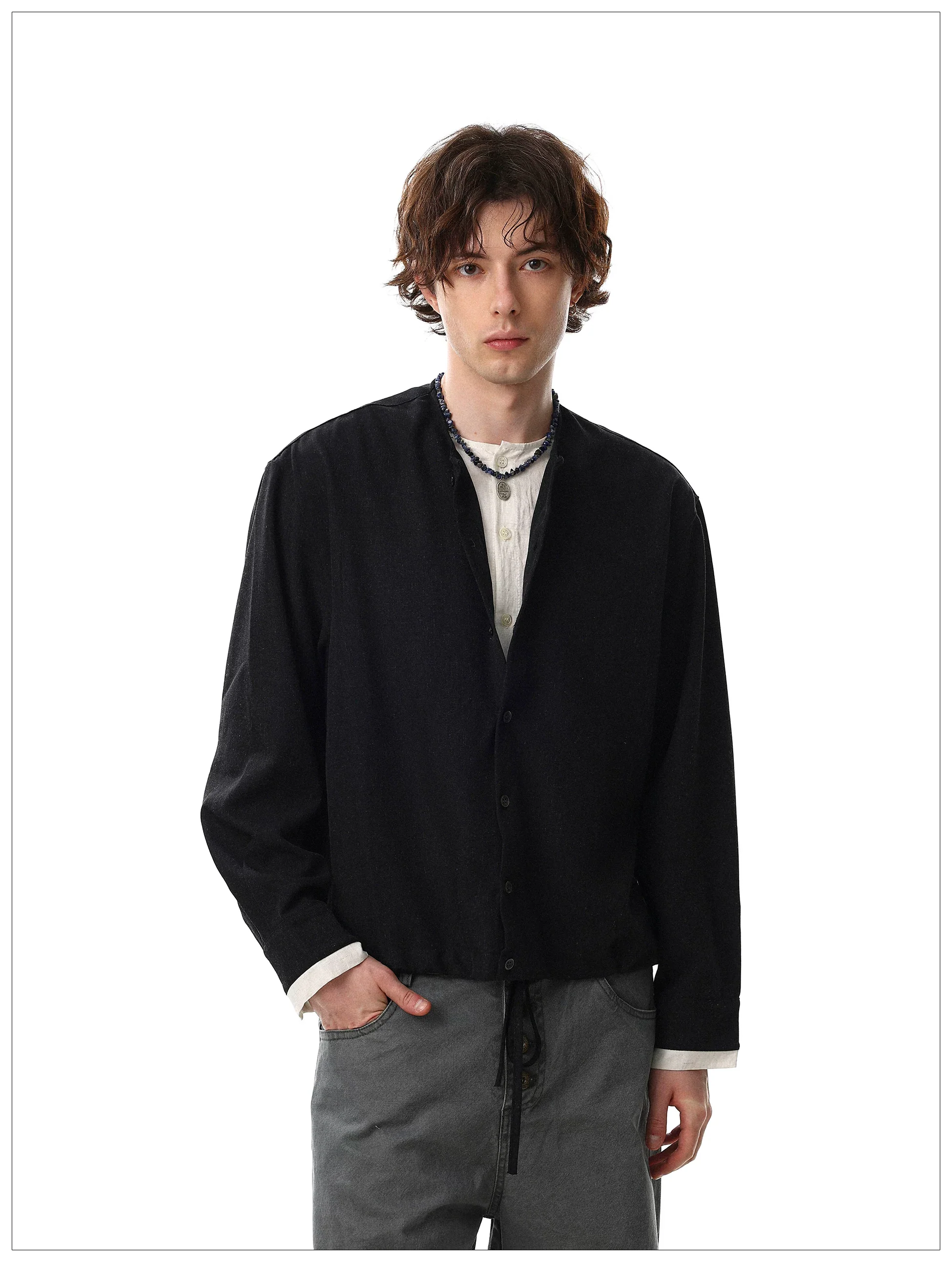 Minimalist Button-Down Cardigan Jacket - Image 2