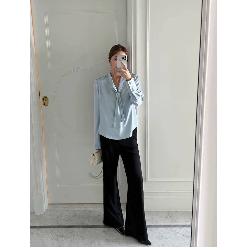 Minimalist High Waist Casual Flared Pants - Image 10