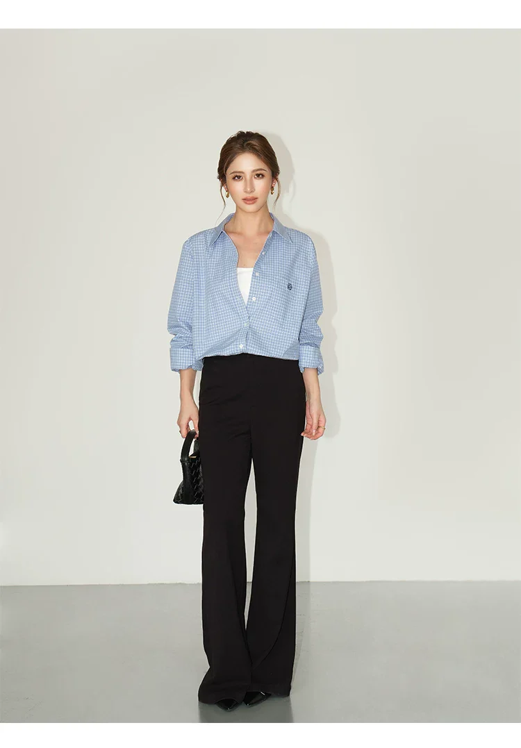 Minimalist High Waist Casual Flared Pants - Image 9
