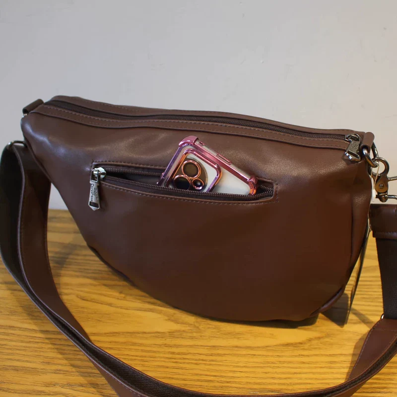 Minimalist Soft Leather Crossbody Bag - Image 7