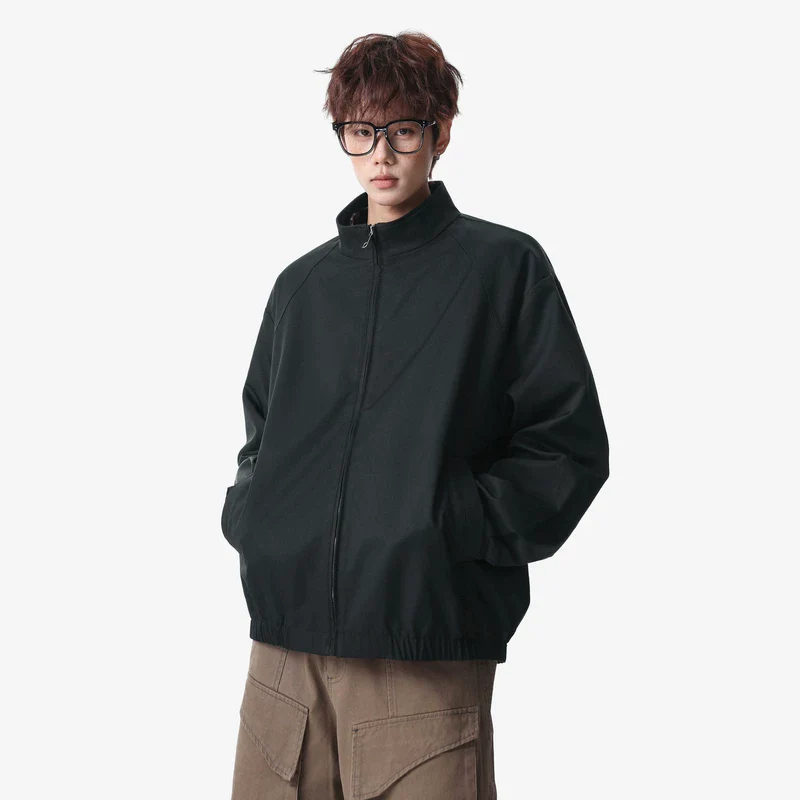 Minimalist Stand Collar Workwear Jacket - Image 4