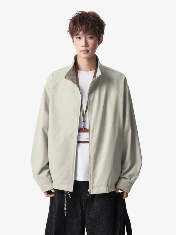 Minimalist Stand Collar Workwear Jacket - Image 5