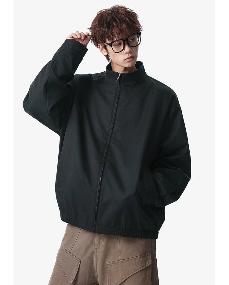 Minimalist Stand Collar Workwear Jacket - Image 6