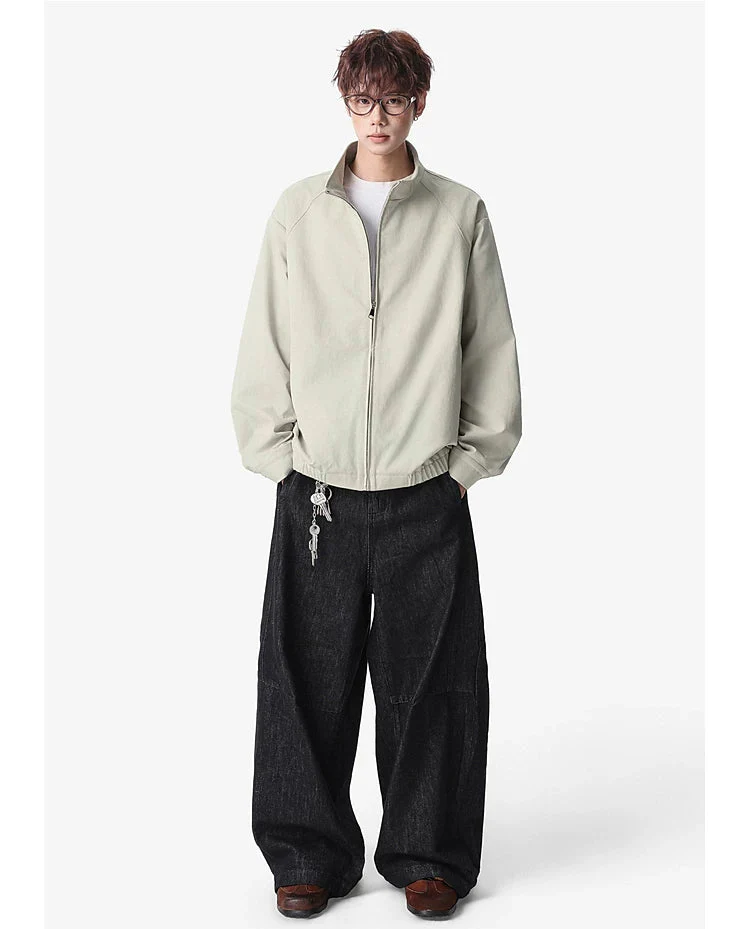 Minimalist Stand Collar Workwear Jacket - Image 9