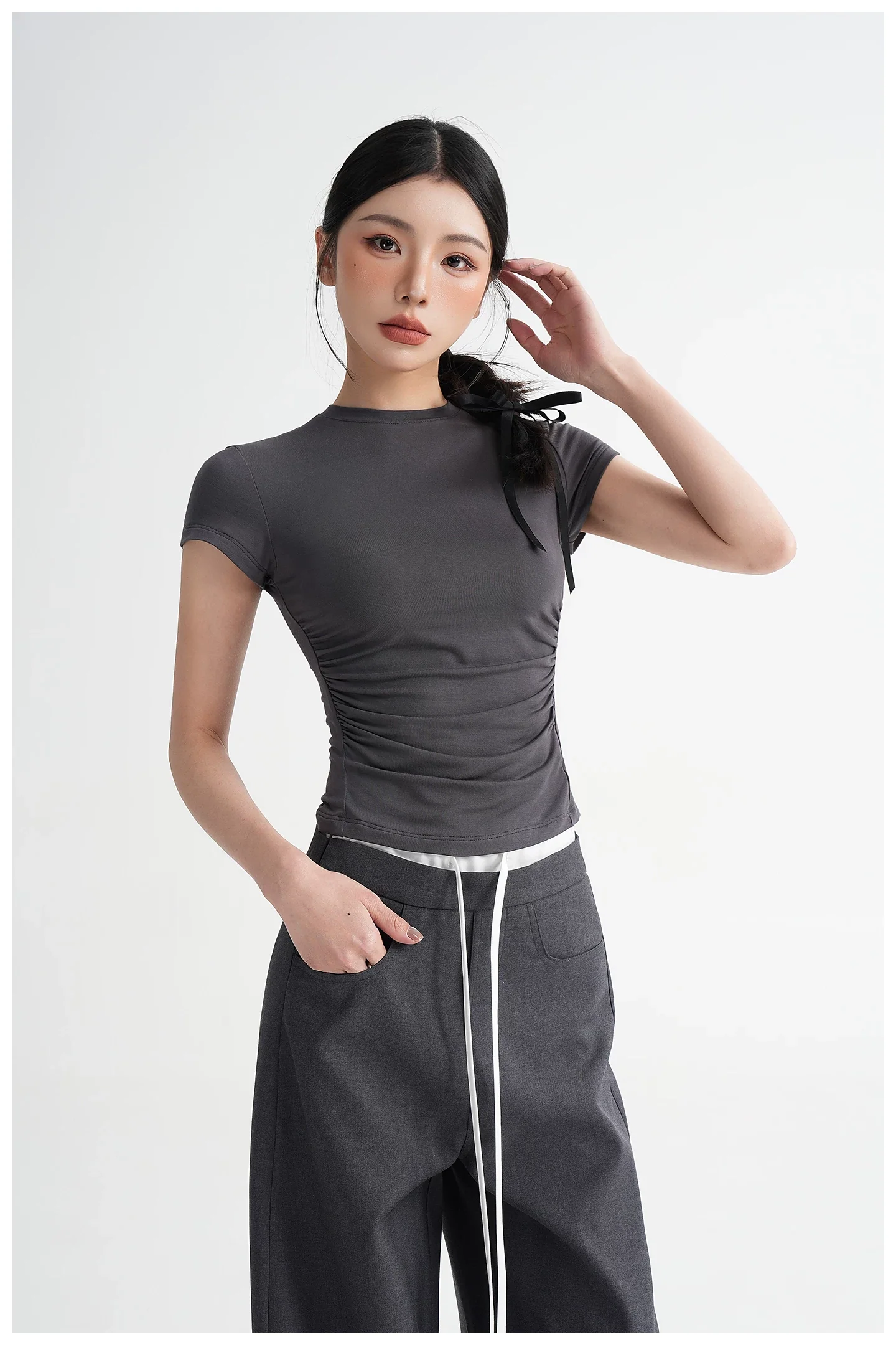 Modal Slim Fit Short Sleeve Top - Image 7