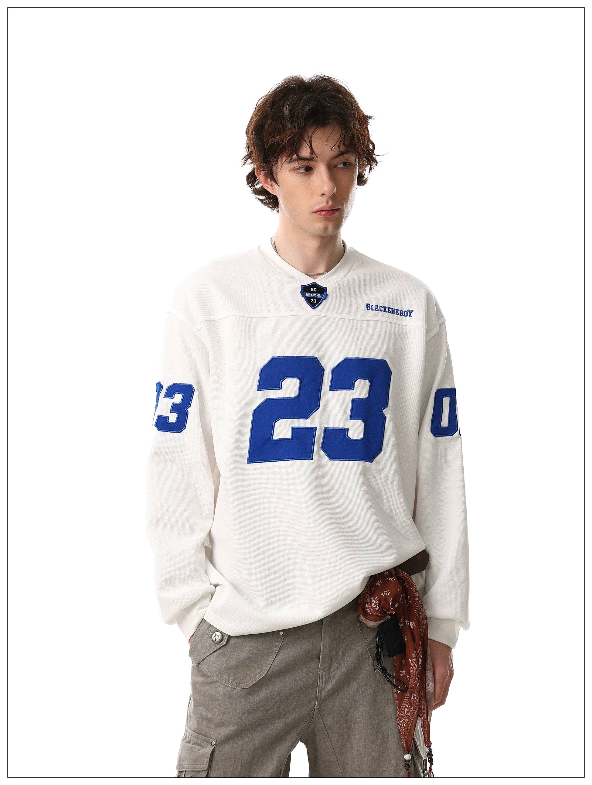 Number Print Long Sleeve Sweatshirt - Image 5