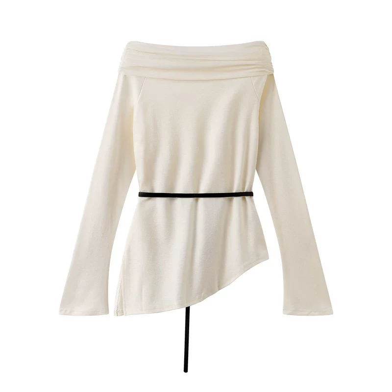 Off-Shoulder Asymmetrical Belted Top - Image 5