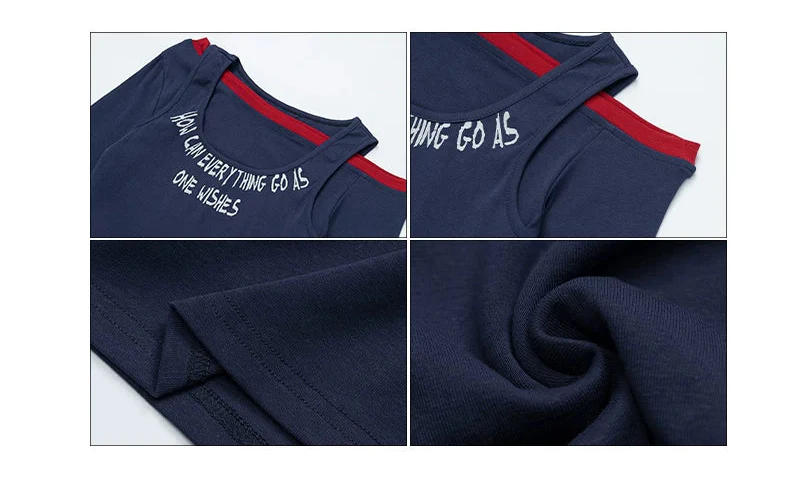 Off-Shoulder Halter Long Sleeve Letter Top - Image 9