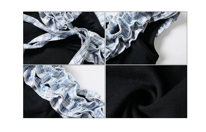 Off Shoulder Ruffled Bow Tie Knit Tank - Image 7
