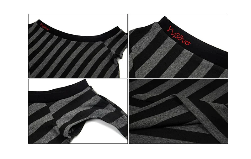 Off-Shoulder Striped Short Sleeve Crop Top - Image 6