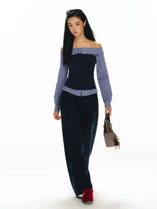 Off-Shoulder Two-Piece Blouse and Pants - Image 4
