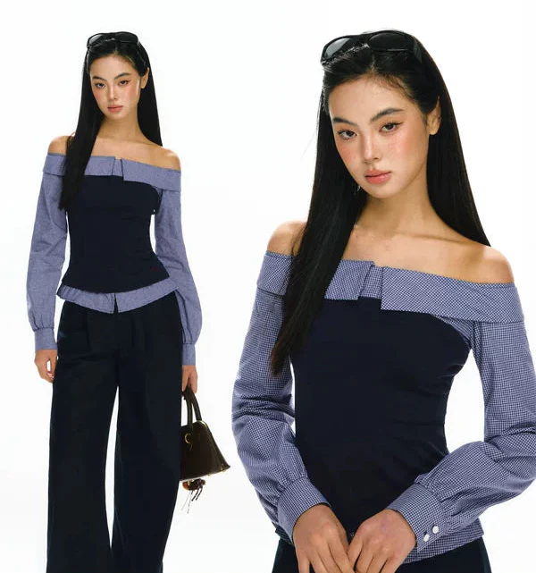 Off-Shoulder Two-Piece Blouse and Pants - Image 5