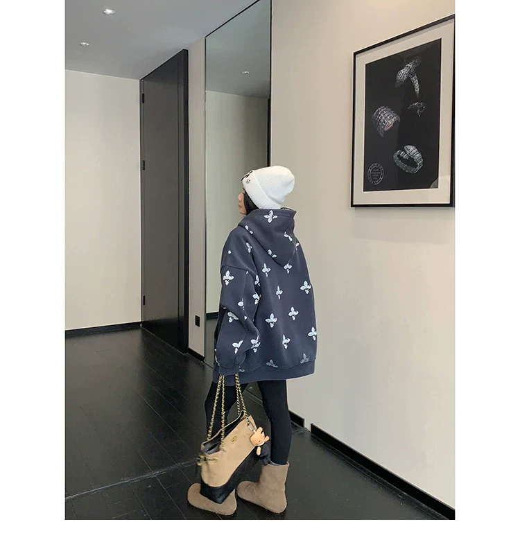Oversized Cartoon Graphic Hooded Sweatshirt - Image 9